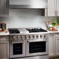 Thor Kitchen 6-Piece Pro Appliance Package - 48-Inch Dual Fuel Range, Refrigerator with Water Dispenser, Dishwasher, Under Cabinet 11-Inch Tall Hood, Microwave Drawer, & Wine Cooler in Stainless Steel