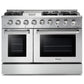 Thor Kitchen 6-Piece Pro Appliance Package - 48-Inch Gas Range, Refrigerator with Water Dispenser, Dishwasher, Pro Wall Mount Hood, Microwave Drawer, & Wine Cooler in Stainless Steel