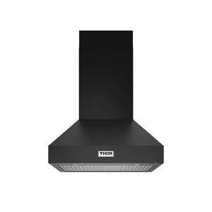 Thor Kitchen 30" Professional Wall Mount Pyramid Range Hood in Black with 800 CFM (TRH30PB)