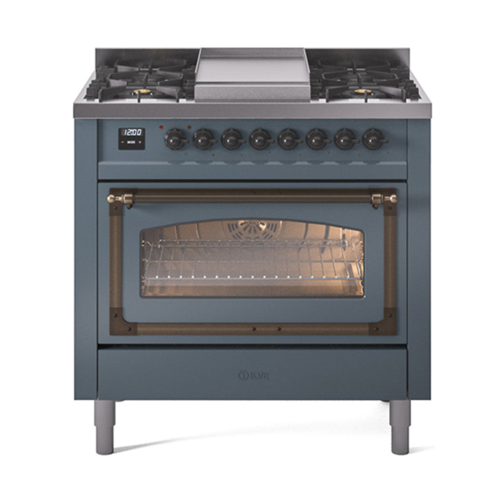 ILVE Nostalgie II Noblesse 36″ Dual Fuel Range Triple Glass Door -UN36FNMP
