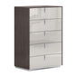 Whiteline Modern Living Berlin Chest Drawers - CD1754-CNUT/LGRY