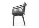 Whiteline Modern Living Kassey Outdoor Dining Armchair DAC1835-DGRY