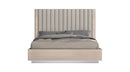 Whiteline Modern Living Waves Bed Queen In Beige Colour - BQ1753