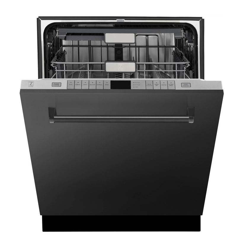 ZLINE 24-Inch Monument Series 3rd Rack Top Touch Control Dishwasher in Black Stainless Steel with Stainless Steel Tub, 45dBa (DWMT-BS-24)