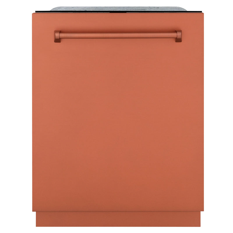 ZLINE 24-Inch Monument Series 3rd Rack Top Touch Control Dishwasher in Copper with Stainless Steel Tub, 45dBa (DWMT-C-24)