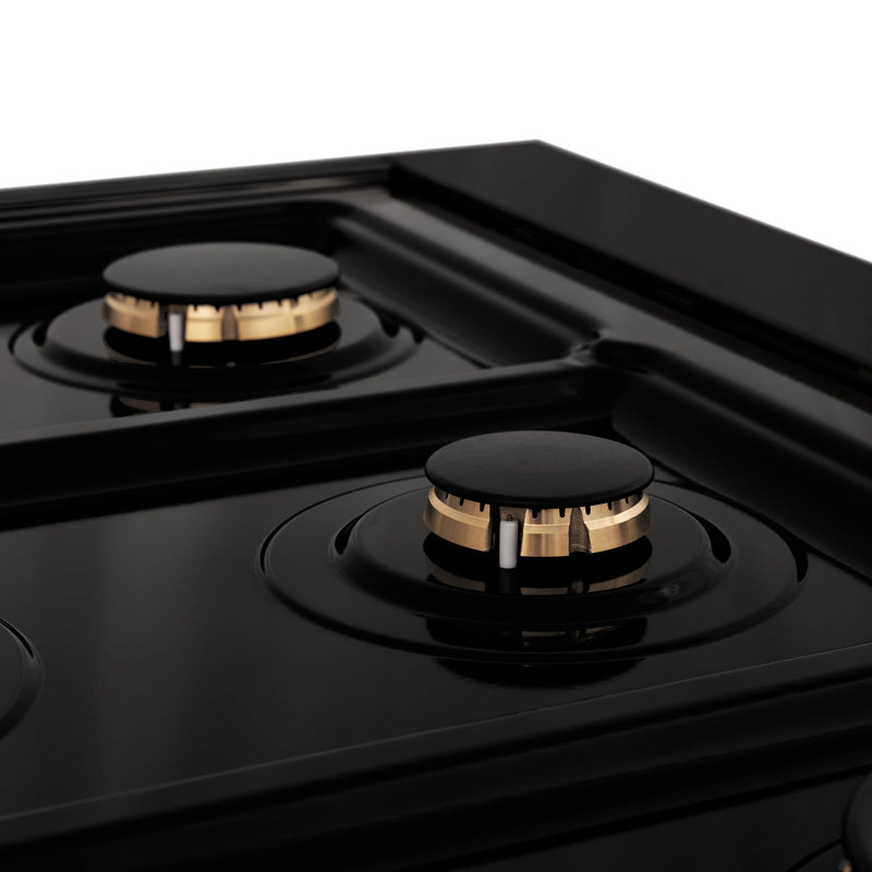 ZLINE 48-Inch Rangetop In Black Stainless With 7 Brass Burners (RTB-BR-48)