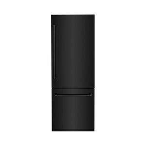 ZLINE 30" 16.1 cu. ft. Built-In 2-Door Bottom Freezer Refrigerator with Internal Water and Ice Dispenser in Black Stainless Steel RBIV-BS-30