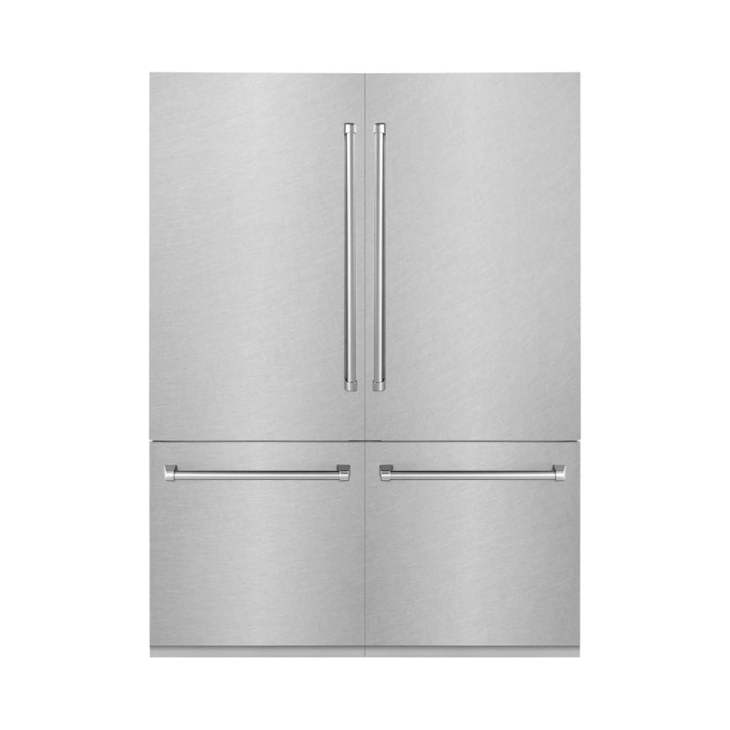 ZLINE 60-Inch 32.2 cu. ft. Built-In 4-Door French Door Refrigerator with Internal Water and Ice Dispenser in Fingerprint Resistant Stainless Steel (RBIV-SN-60)