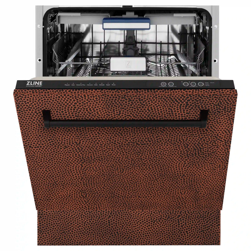ZLINE 24-Inch Tallac Series 3rd Rack Dishwasher in Hand Hammered Copper with Stainless Steel Tub, 51dBa (DWV-HH-24)