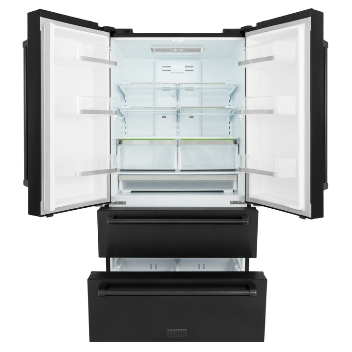 ZLINE 36 in. 22.5 cu. ft Built-in French Door Refrigerator with Ice Maker in Fingerprint Resistant Stainless Steel (RFM-36)