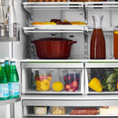 ZLINE 36-Inch Autograph Edition 22.5 cu. ft 4-Door French Door Refrigerator with Ice Maker in Stainless Steel with Champagne Bronze Square Handles RFMZ-36-FCB