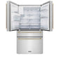 ZLINE 36" Autograph Edition 21.6 cu. ft Freestanding French Door Refrigerator with Water and Ice Dispenser in Fingerprint Resistant Stainless Steel with Accents (RFMZ-W-36)
