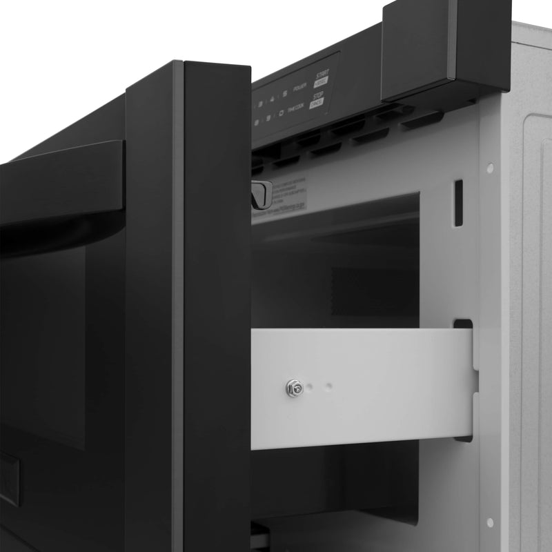 ZLINE 24-Inch 1.2 cu. ft. Built-in Microwave Drawer in Black Stainless Steel (MWD-1-BS)