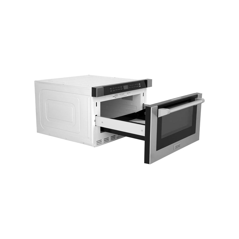 ZLINE 24-Inch 1.2 cu. ft. Built-in Microwave Drawer with a Traditional Handle in Stainless Steel (MWD-1-H)