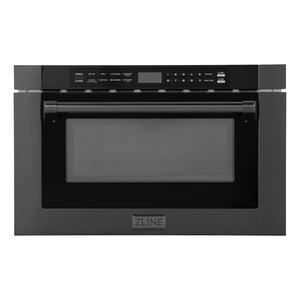 ZLINE 24" 1.2 cu. ft. Built-in Microwave Drawer with a Traditional Handle in Black Stainless Steel MWD-1-BS-H