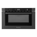 ZLINE 24" 1.2 cu. ft. Built-in Microwave Drawer with a Traditional Handle in Black Stainless Steel MWD-1-BS-H