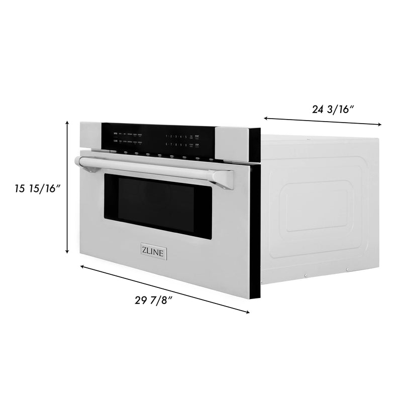 ZLINE 30-Inch 1.2 cu. ft. Built-In Microwave Drawer in Stainless Steel (MWD-30)