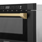 ZLINE Autograph Edition 24" 1.2 cu. ft. Built-in Microwave Drawer in Black Stainless Steel and Champagne Bronze Accents MWDZ-1-BS-H-CB