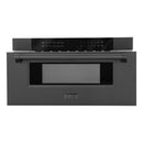 ZLINE 30" Microwave Drawer in Black Stainless Steel with Traditional Handle MWD-30-BS