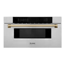 ZLINE Autograph Edition 30" 1.2 cu. ft. Built-In Microwave Drawer in Stainless Steel with Accents MWDZ-30