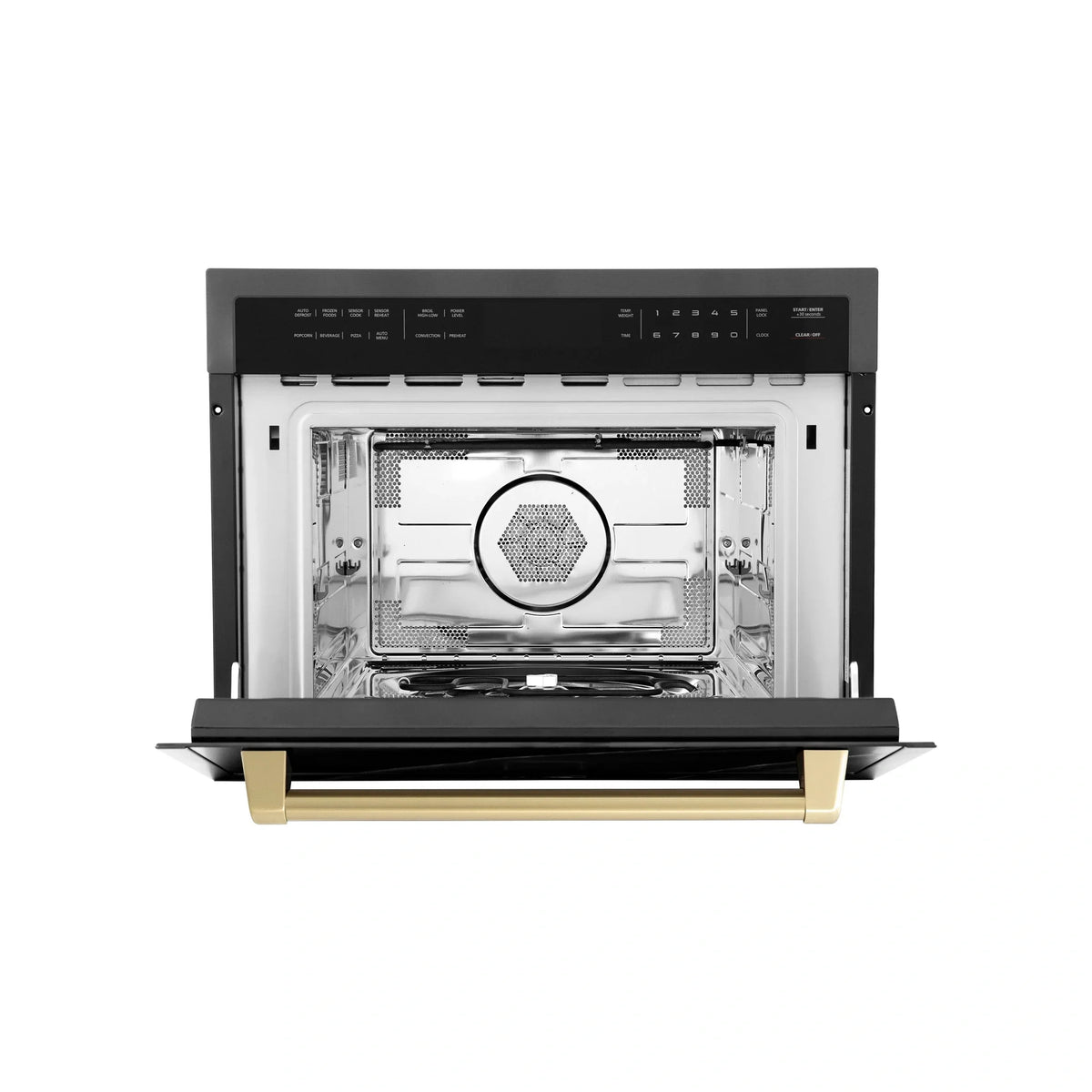 ZLINE Autograph Edition 24" 1.6 cu ft. Built-in Convection Microwave Oven in Black Stainless Steel with Accents MWOZ-24-BS