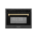 ZLINE Autograph Edition 24" 1.6 cu ft. Built-in Convection Microwave Oven in Black Stainless Steel with Accents MWOZ-24-BS