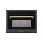 ZLINE Autograph Edition 24" 1.6 cu ft. Built-in Convection Microwave Oven in Black Stainless Steel with Accents MWOZ-24-BS