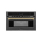 ZLINE Autograph Edition 30” 1.6 cu ft. Built-in Convection Microwave Oven in Black Stainless Steel with Accents MWOZ-30-BS