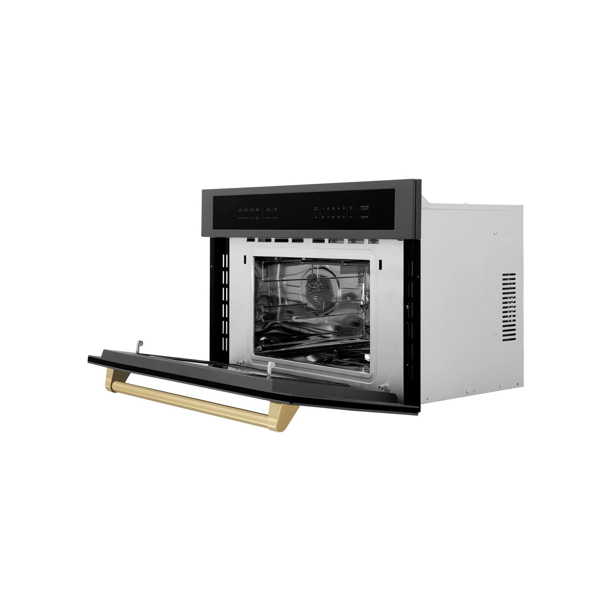 ZLINE Autograph Edition 30” 1.6 cu ft. Built-in Convection Microwave Oven in Black Stainless Steel with Accents MWOZ-30-BS