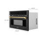 ZLINE Autograph Edition 30” 1.6 cu ft. Built-in Convection Microwave Oven in Black Stainless Steel with Accents MWOZ-30-BS