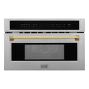 ZLINE Autograph Edition 30” 1.6 cu ft. Built-in Convection Microwave Oven in Fingerprint Resistant Stainless Steel with Accents MWOZ-30-SS