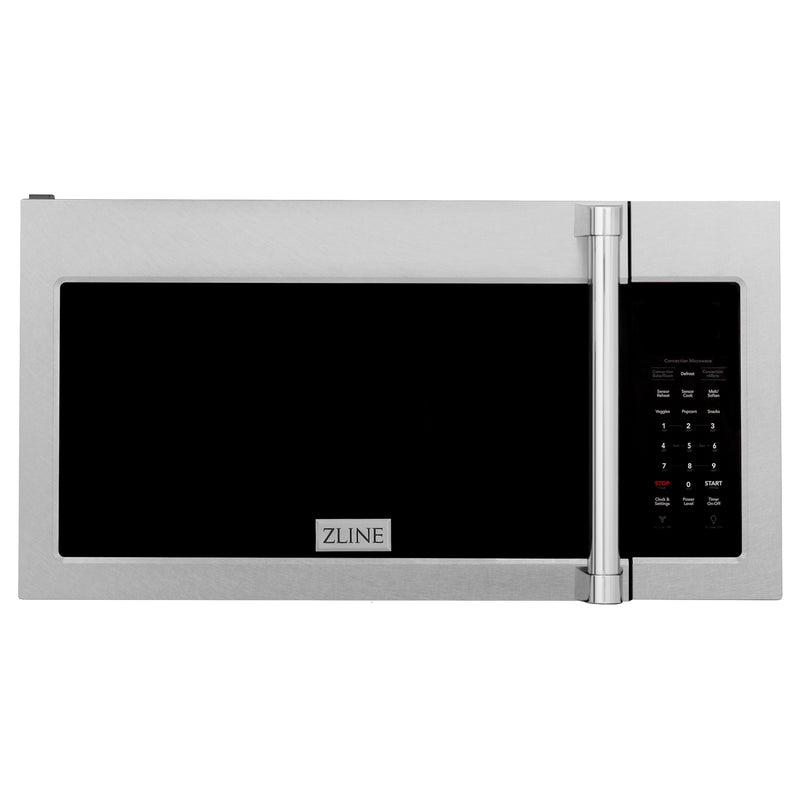 ZLINE 30-Inch Over the Range Microwave in Fingerprint Resistant Stainless Steel with Traditional Handle, Set of 2 Charcoal Filters (MWO-OTRCFH-30-SS)