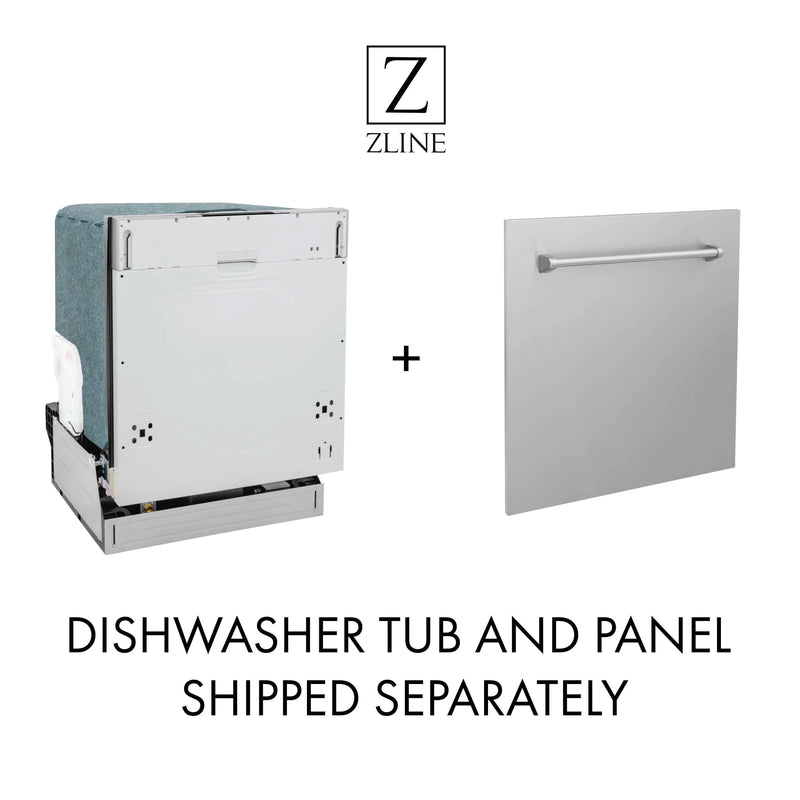ZLINE 3-Piece Appliance Package - 36-inch Dual Fuel Range, Dishwasher and Premium Wall Mount Hood in DuraSnow Stainless Steel (3KP-RASRH36-DW)