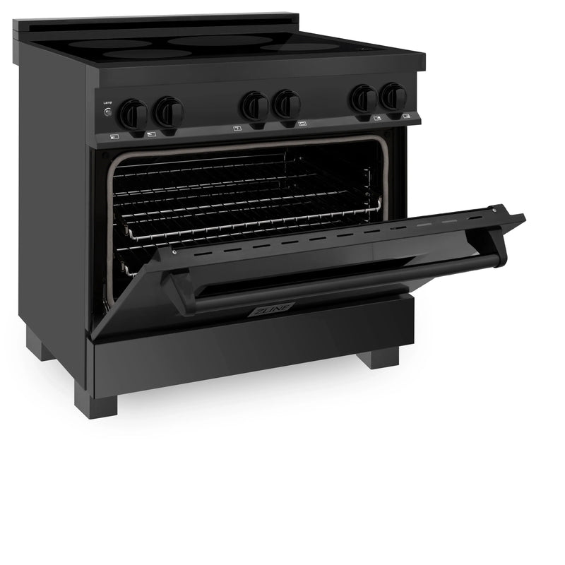 ZLINE 36-Inch 4.6 cu. ft. Induction Range with a 4 Element Stove and Electric Oven in Black Stainless Steel (RAIND-BS-36)