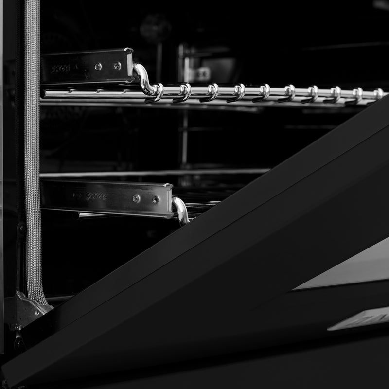 ZLINE 36-Inch Professional Dual Fuel Range in DuraSnow Stainless with Black Matte Door (RAS-BLM-36)