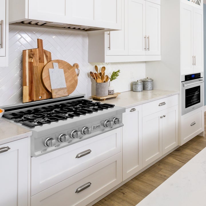  ZLINE Kitchen Package with 36" Stainless Steel Rangetop and 30" Single Wall Oven (2KP-RTAWS36)