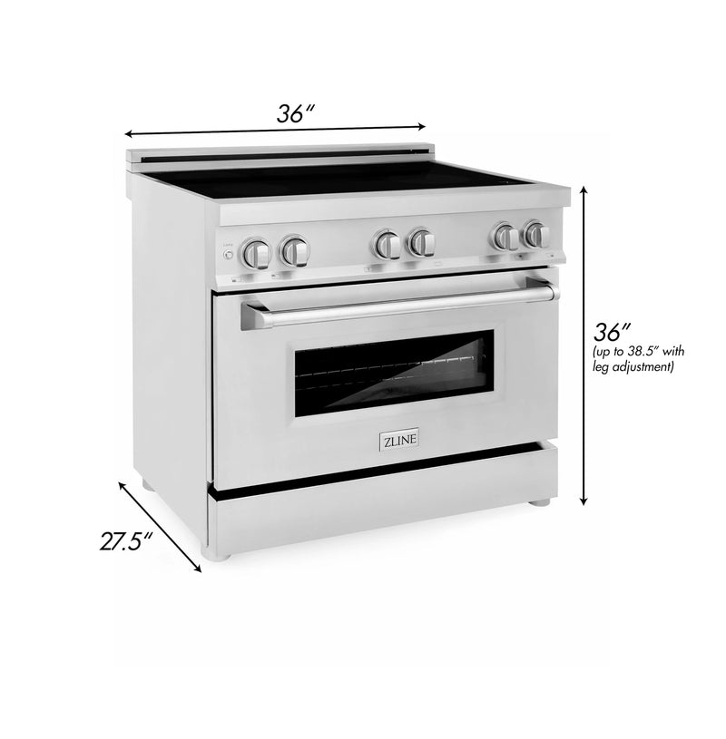 ZLINE 36-Inch 4.6 cu. ft. Induction Range with a 4 Element Stove and Electric Oven in Stainless Steel (RAIND-36)