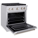 ZLINE 30-Inch Gas Range with 4 Burners and 4.2 cu. ft. Convection Gas Oven in Stainless Steel SGR30