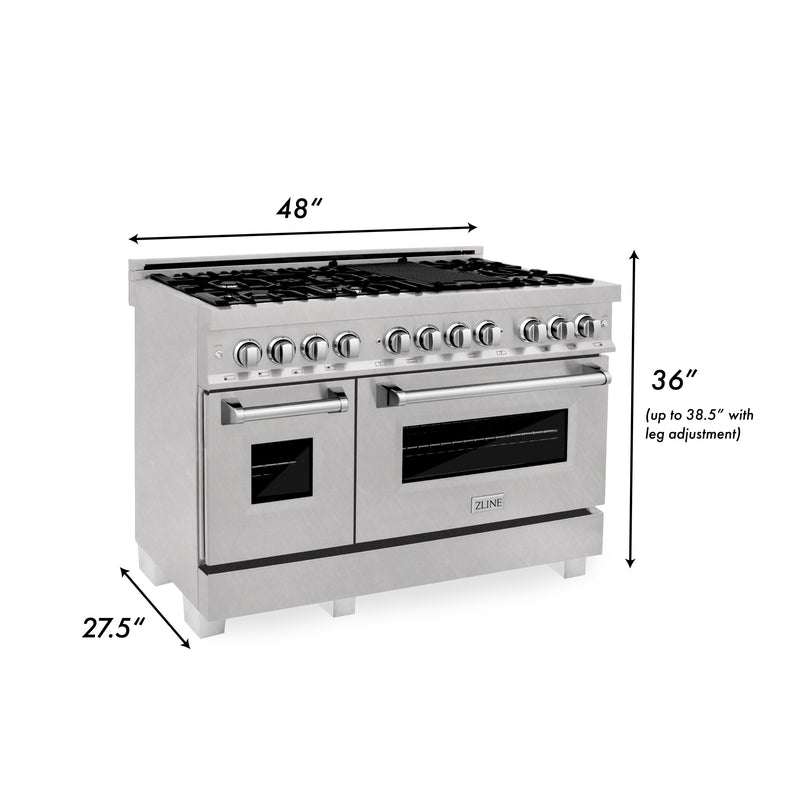 ZLINE 48-Inch 6.0 cu. ft. Electric Oven and Gas Cooktop Dual Fuel Range with Griddle in Fingerprint Resistant Stainless (RAS-SN-GR-48)