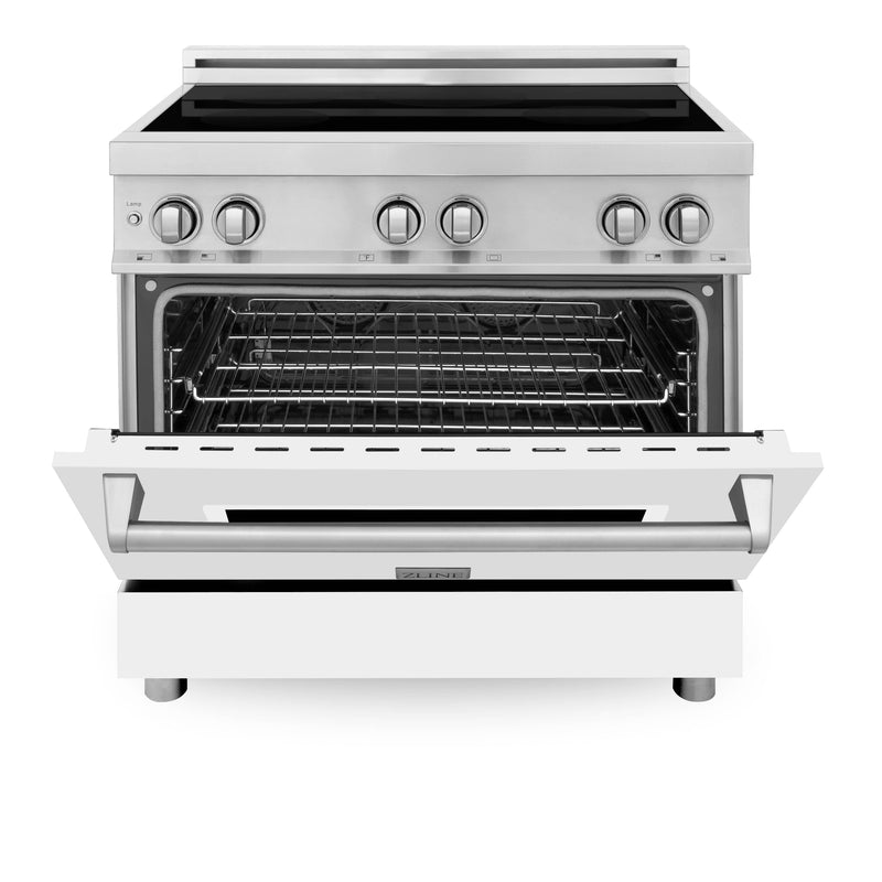 ZLINE 36-Inch 4.6 cu. ft. Induction Range with a 4 Element Stove and Electric Oven in White Matte (RAIND-WM-36)