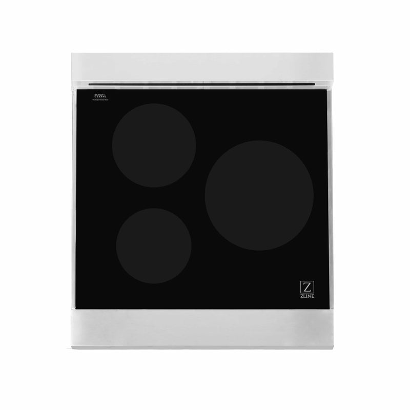 ZLINE 24-Inch 2.8 cu. ft. Induction Range with a 3 Element Stove and Electric Oven in White Matte (RAIND-WM-24)
