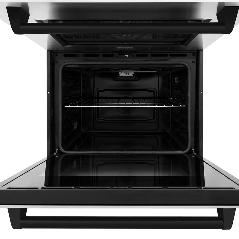 ZLINE 30-Inch Autograph Edition Double Wall Oven with Self Clean and True Convection in Stainless Steel and Matte Black (AWDZ-30-MB)