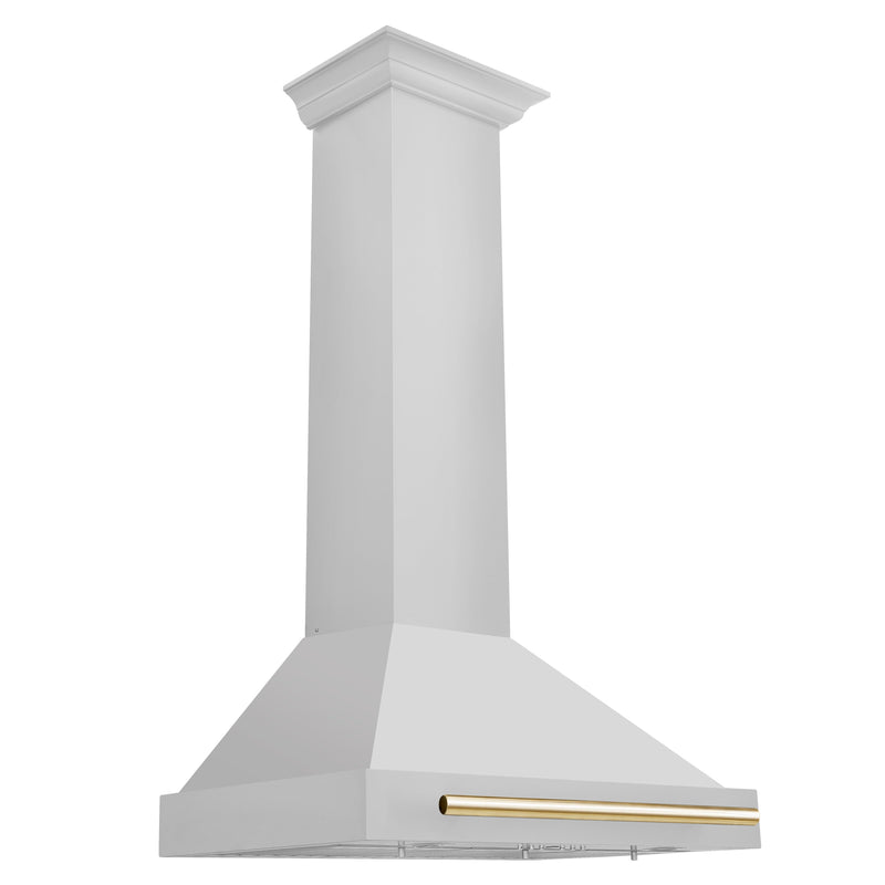 ZLINE 30-Inch Autograph Edition Wall Mounted Range Hood in Stainless Steel with Gold Accents (KB4STZ-30-G)