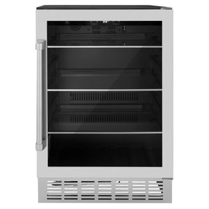 ZLINE 24 in. Monument 154 Can Beverage Fridge in Stainless Steel RBV-US-24