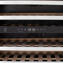 ZLINE 24 In. Monument Dual Zone 44-Bottle Wine Cooler in Stainless Steel with Wood Shelf RWV-UD-24