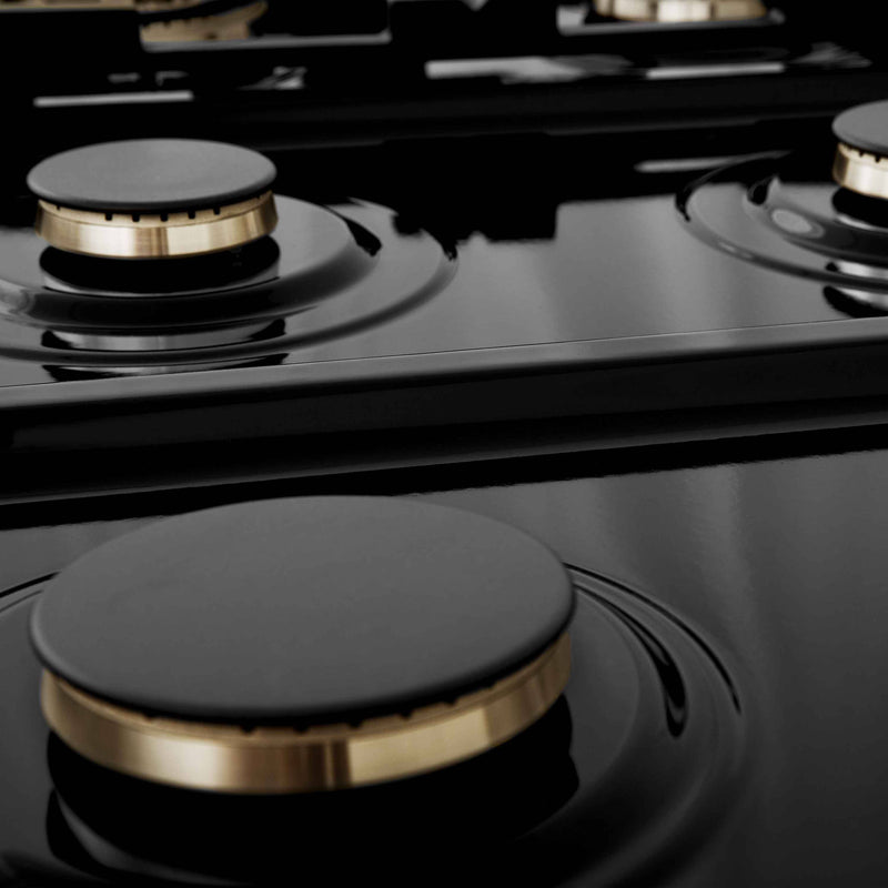 ZLINE Autograph Edition 36-Inch Porcelain Rangetop with 6 Gas Burners in Stainless Steel and Champagne Bronze Accents (RTZ-36-CB)