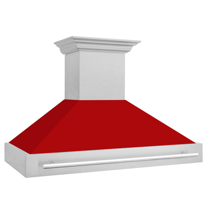 ZLINE 48-Inch Wall Mount Range Hood in DuraSnow Stainless with Red Matte Shell (8654SNX-RM-48)