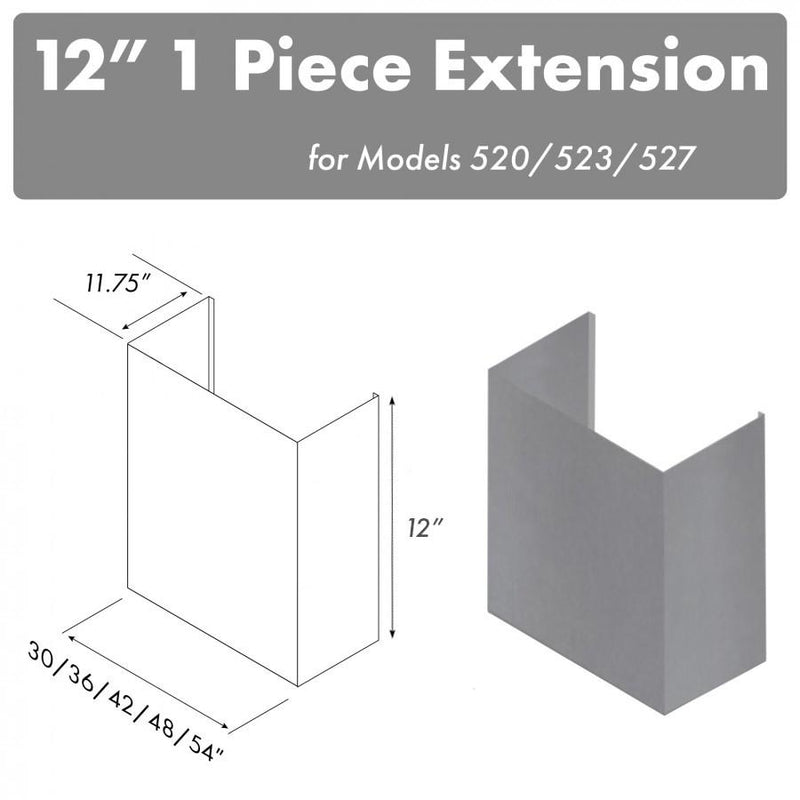 ZLINE 12-Inch Chimney for 48-Inch Under Cabinet Range Hoods (520/523/527-48-1FTEXT)
