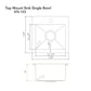 ZLINE 15" Donner Topmount Single Bowl Bar Kitchen Sink