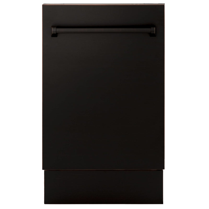 ZLINE 18-Inch Tallac Series 3rd Rack Top Control Dishwasher in Oil Rubbed Bronze with Stainless Steel Tub, 51dBa (DWV-ORB-18)
